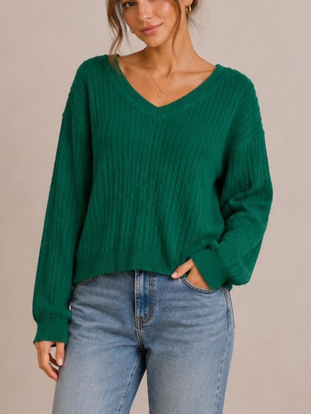 Tommy Hilfiger Cable Knit Sweater Womens Size XL Green Academia Lightweight